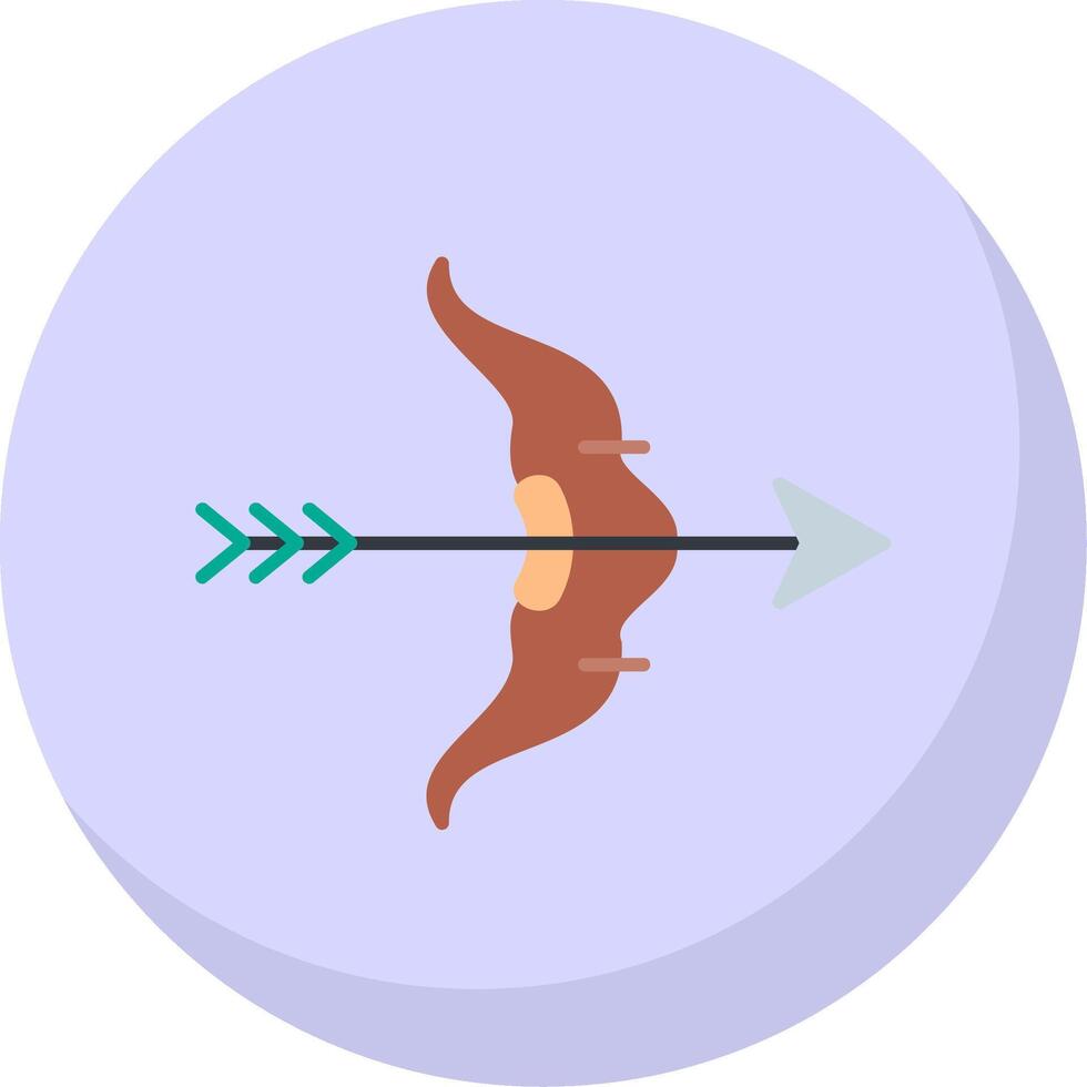 Bow And Arrow Flat Bubble Icon vector