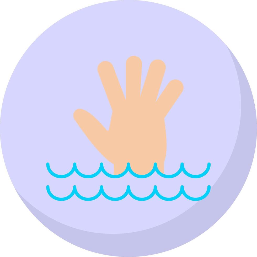 Drowning Flat Bubble Icon vector