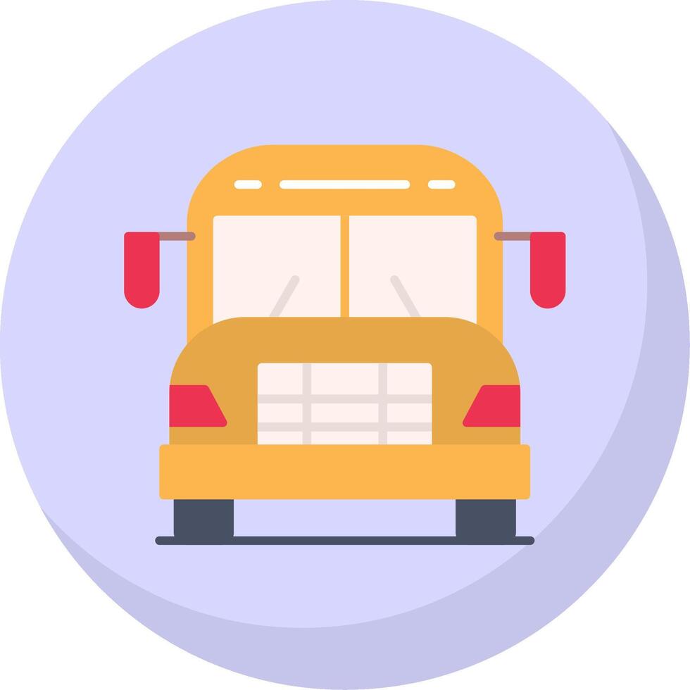 School Bus Flat Bubble Icon vector