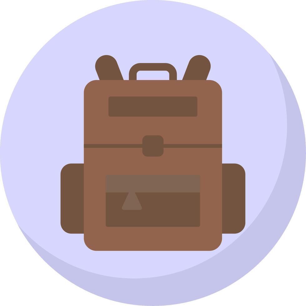 Backpack Flat Bubble Icon vector