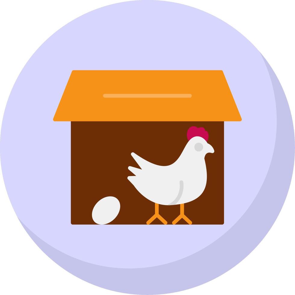 Chicken Coop Flat Bubble Icon vector