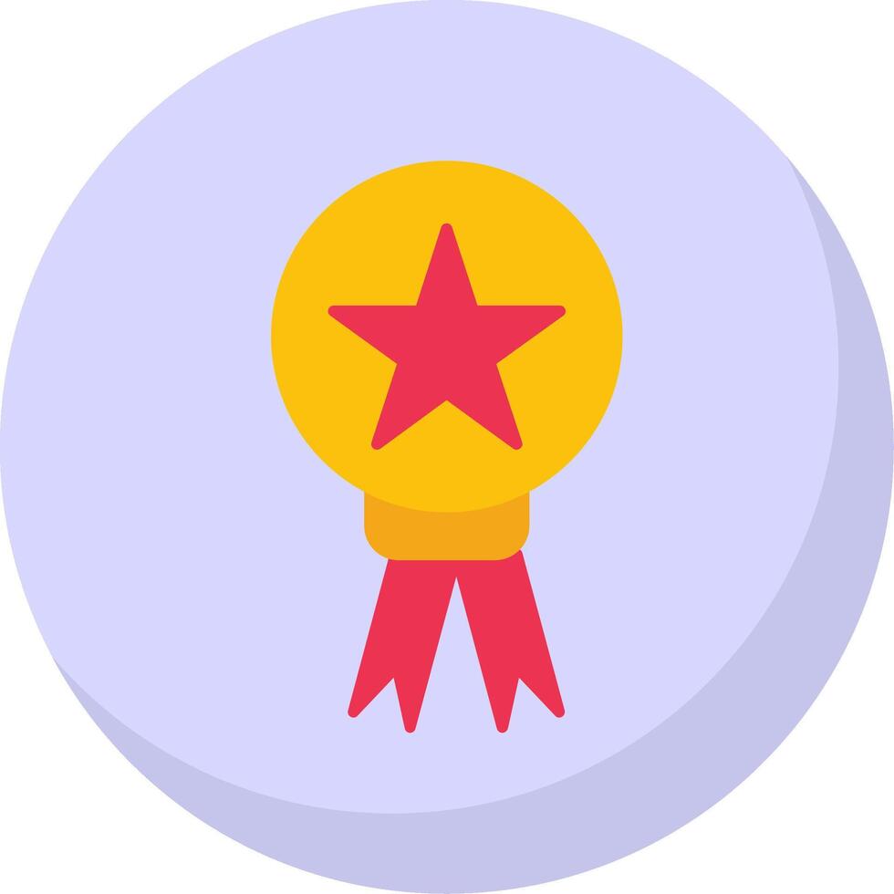 Star Medal Flat Bubble Icon vector