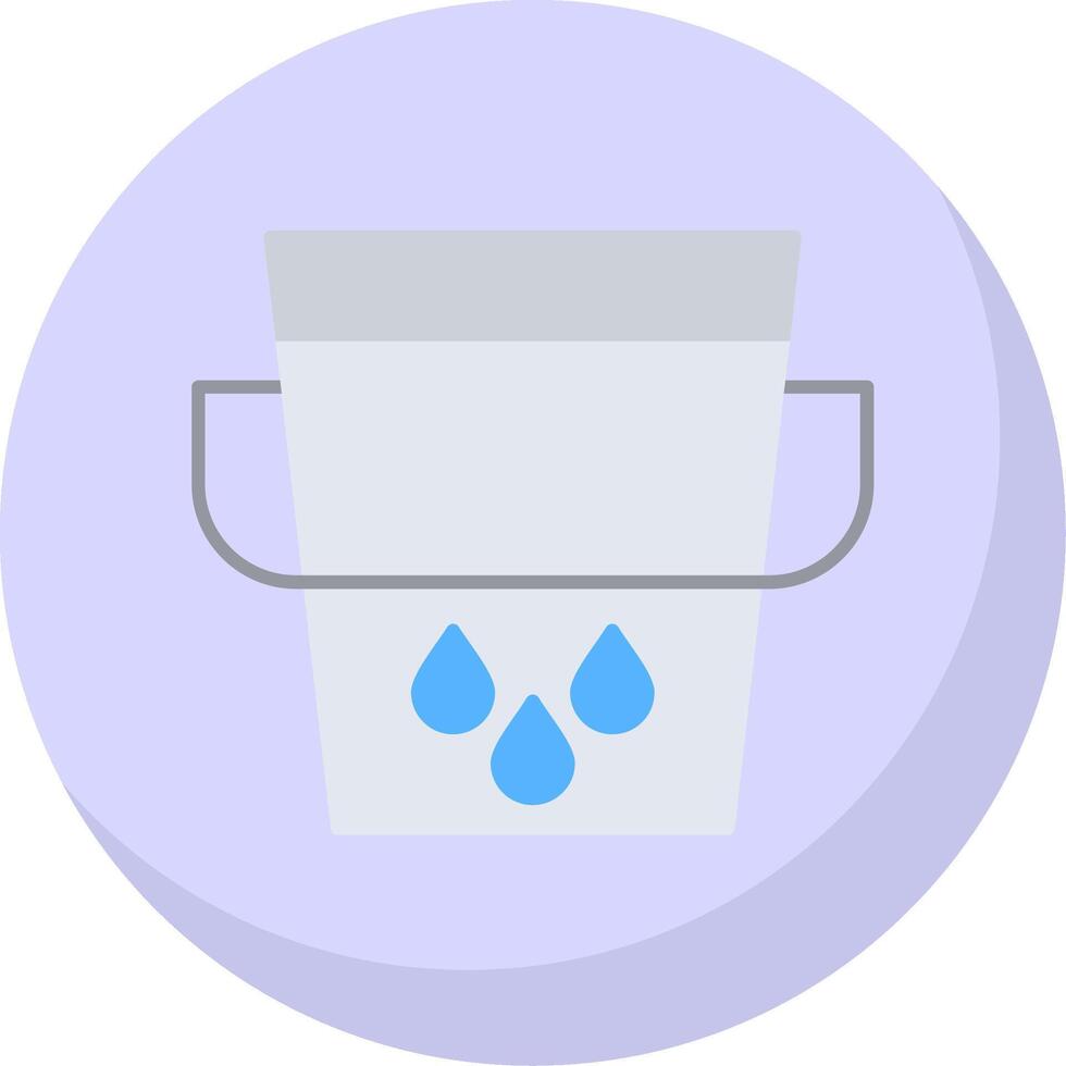 Water Bucket Flat Bubble Icon vector