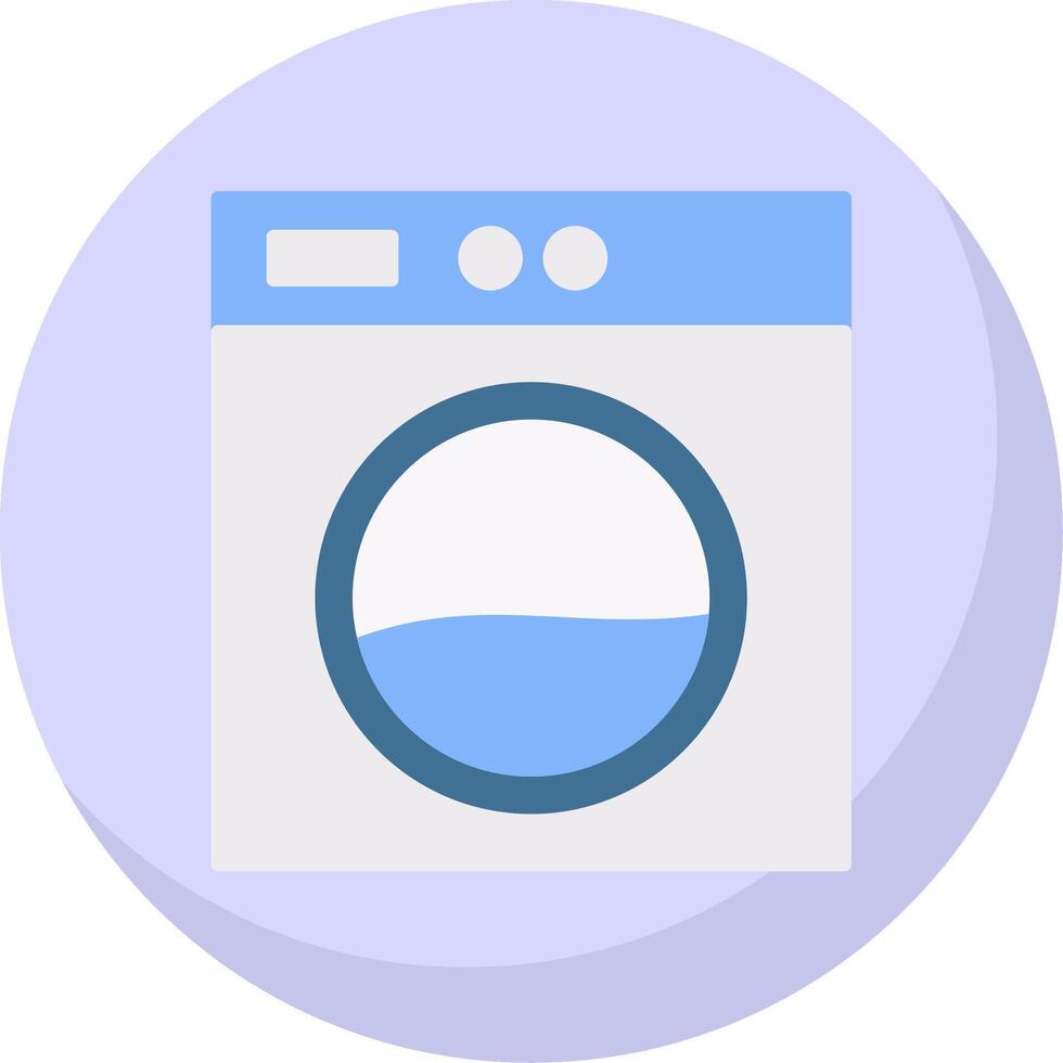 Laundry Machine Flat Bubble Icon vector