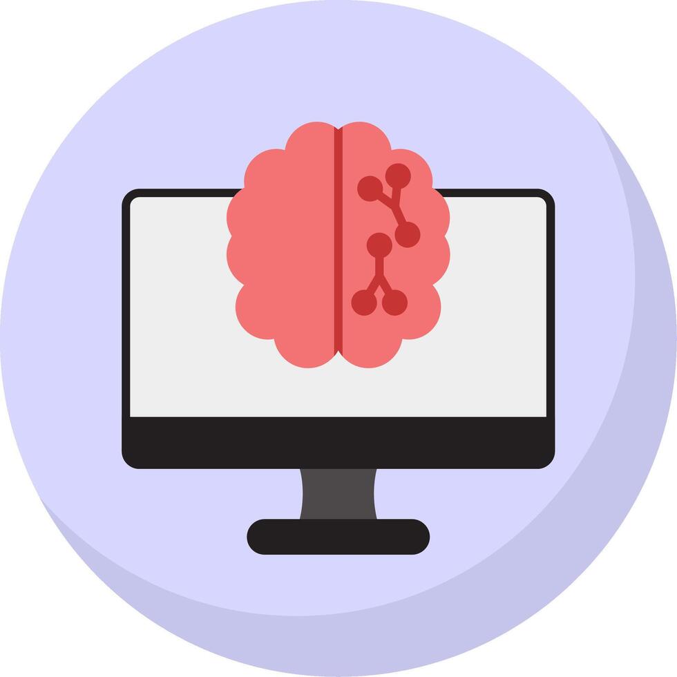 Machine Learning Flat Bubble Icon vector