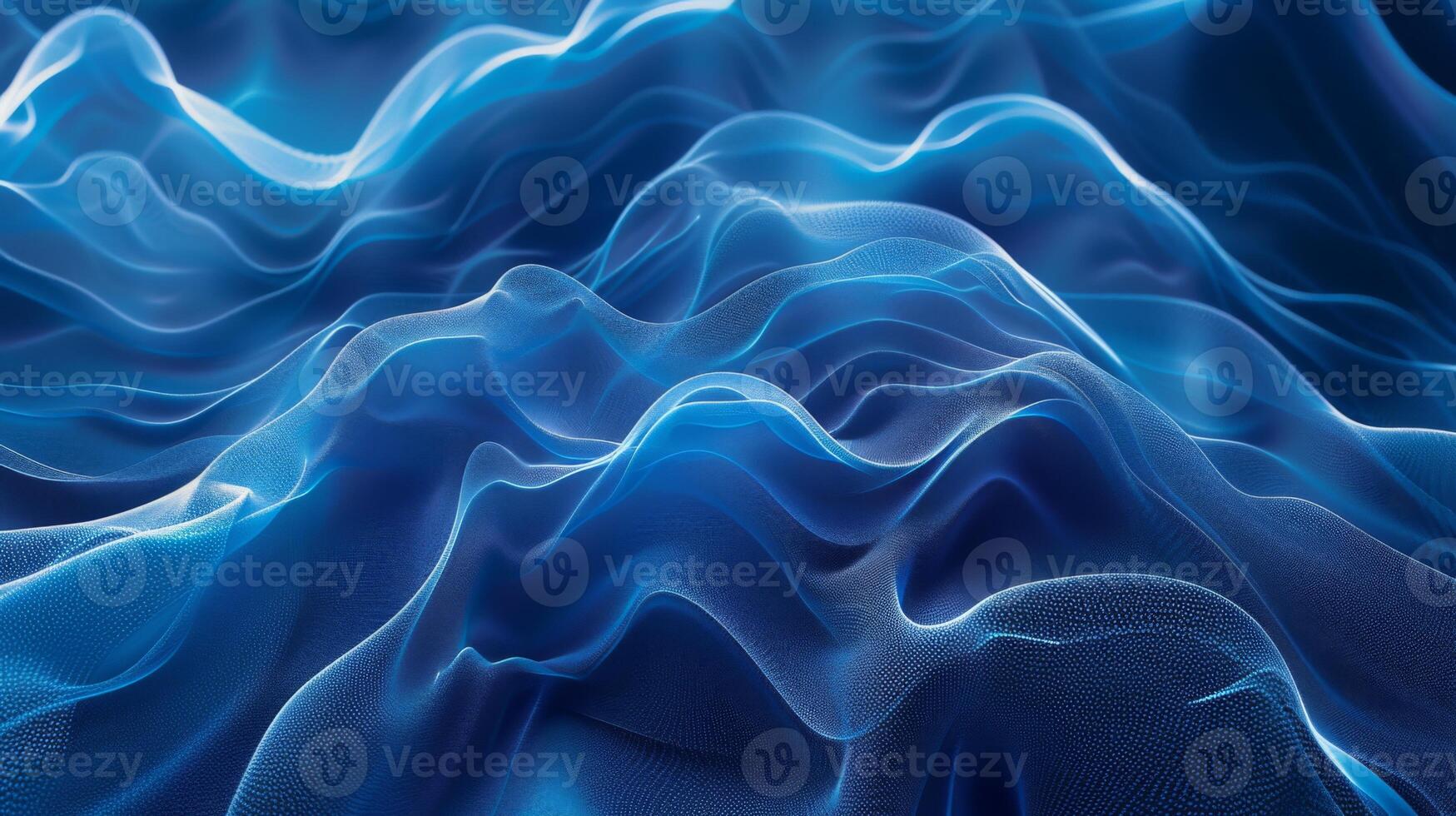 AI generated Blue abstract wavy background. 3d rendering, 3d illustration. photo