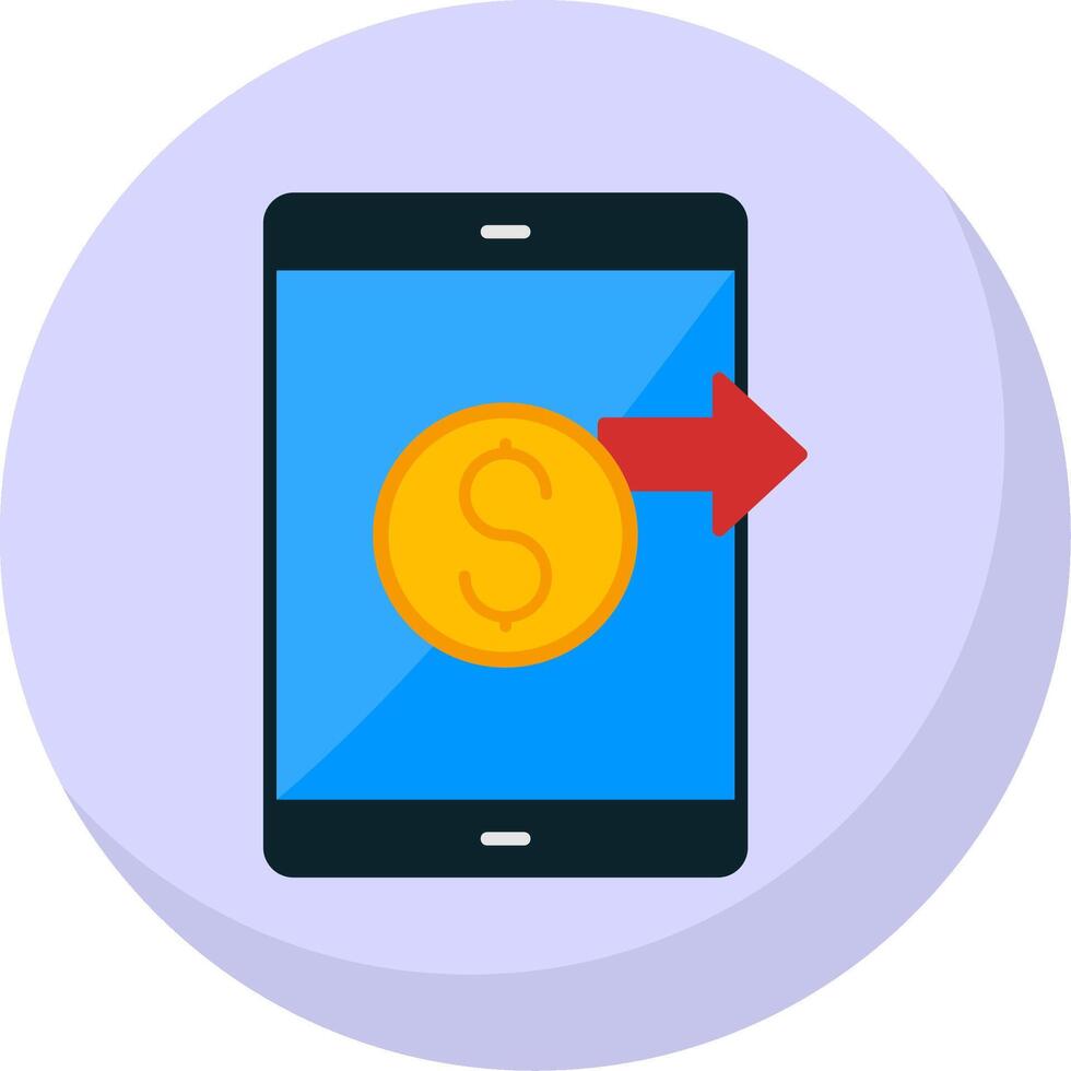 Send Money Flat Bubble Icon vector