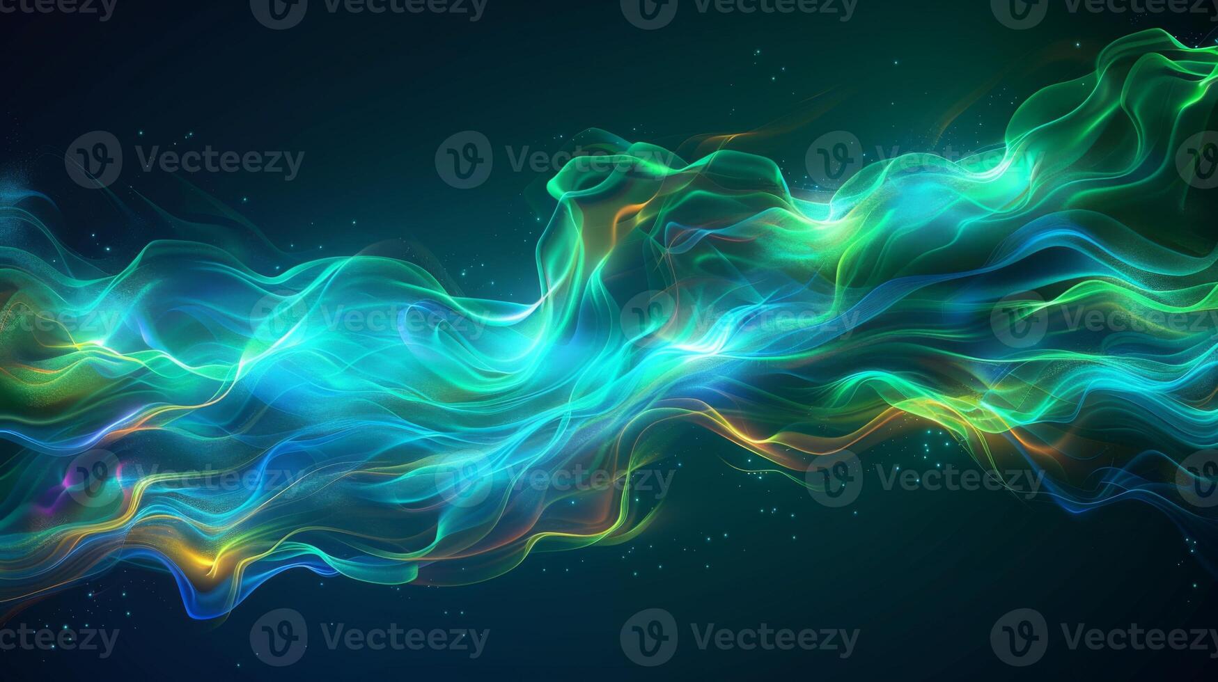 AI generated Abstract background with glowing lines and waves. photo