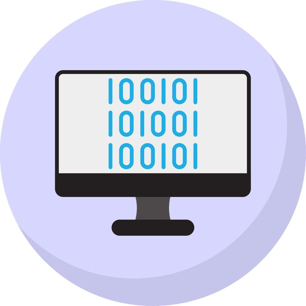 Binary Code Flat Bubble Icon vector