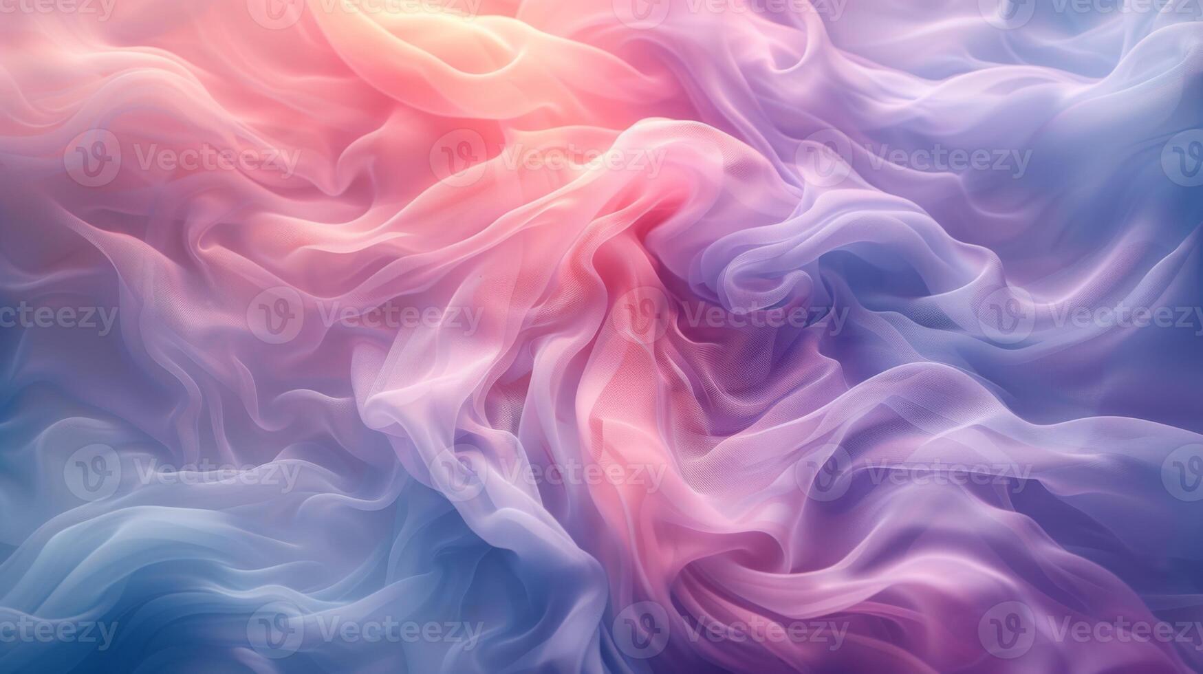 AI generated Ethereal abstract background, soft pastel waves mimicking the gentle flow of water, with a harmonious blend of light pink, lavender, and baby blue, photo
