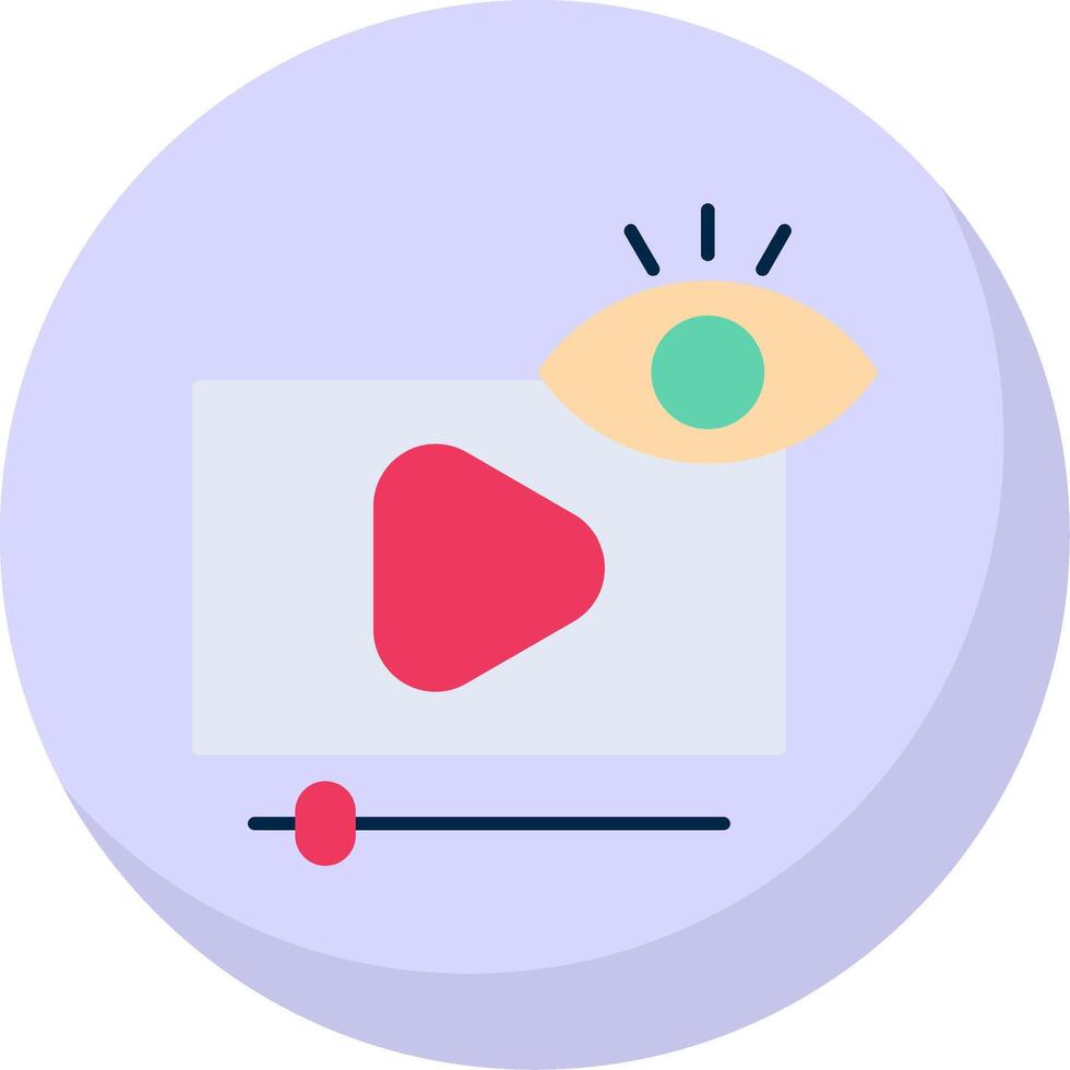 Video views Flat Bubble Icon vector