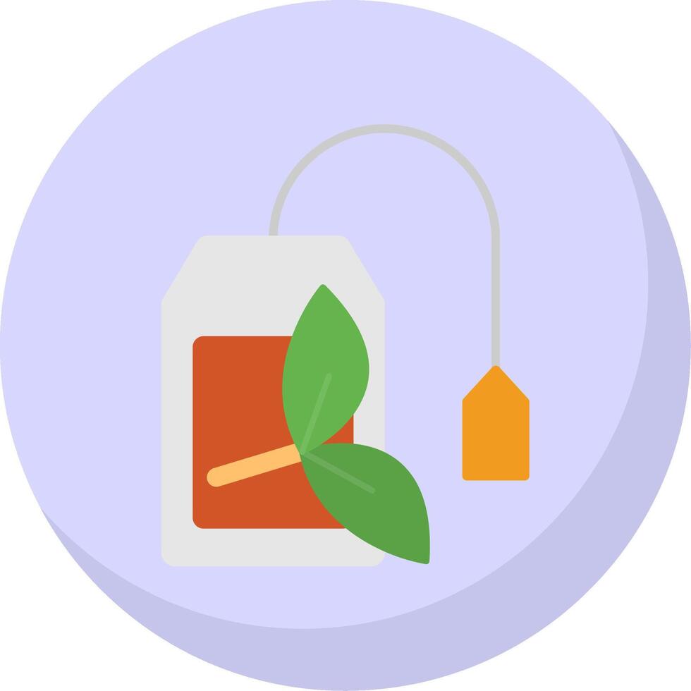 bolsa de té plano burbuja icono vector