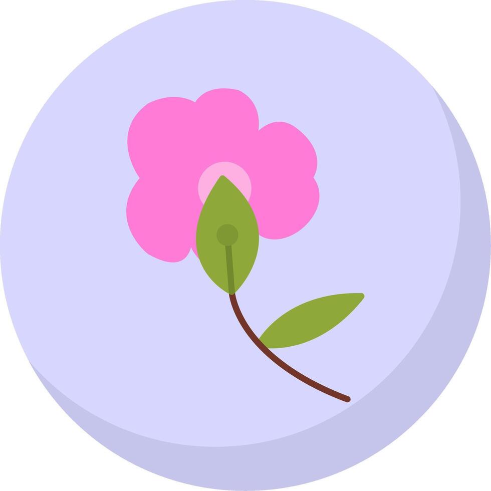 orquídea plano burbuja icono vector