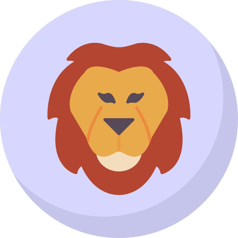 león plano burbuja icono vector