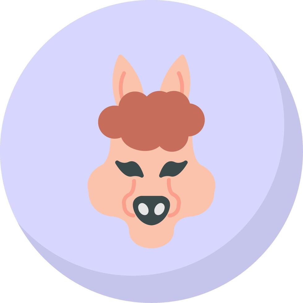 Alpaca Flat Bubble Icon vector