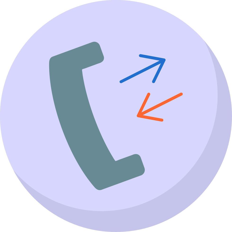 Phone Receiver Flat Bubble Icon vector