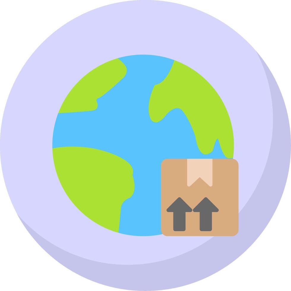 WorldWide Shipping Flat Bubble Icon vector