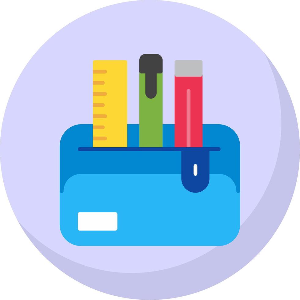 Pencil Case Flat Bubble Icon vector