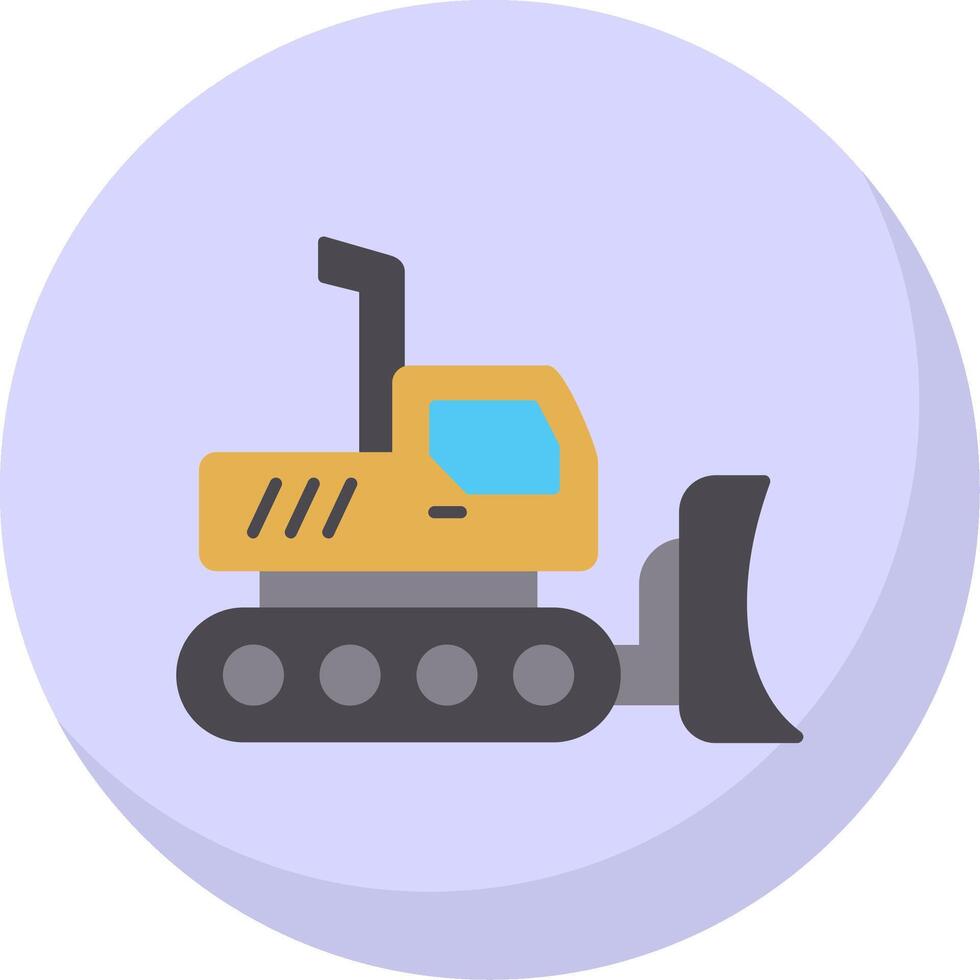 Excavator Flat Bubble Icon vector