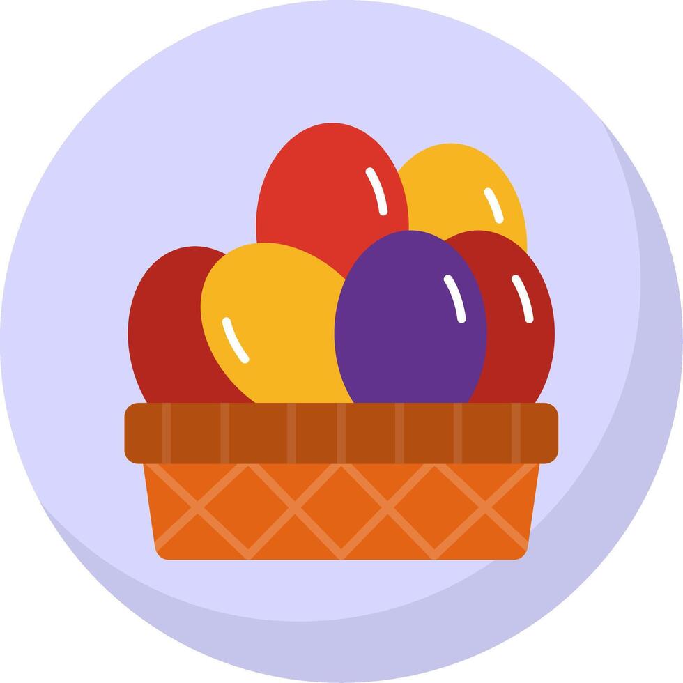 Eggs Basket Flat Bubble Icon vector