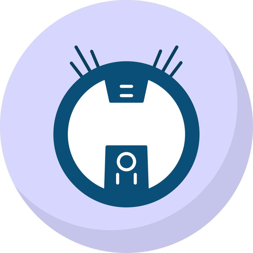 Robot Vacuum Flat Bubble Icon vector