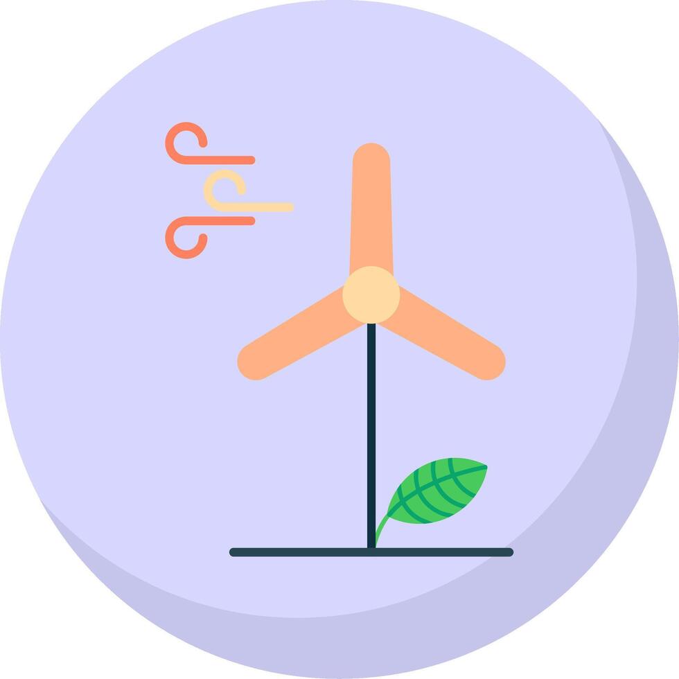 Wind Energy Flat Bubble Icon vector