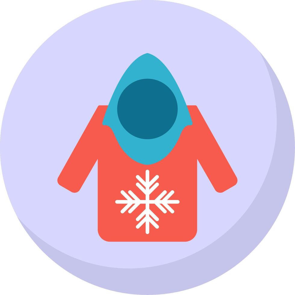 Hoodie Flat Bubble Icon vector