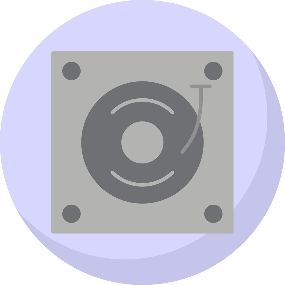 Turntable Flat Bubble Icon vector