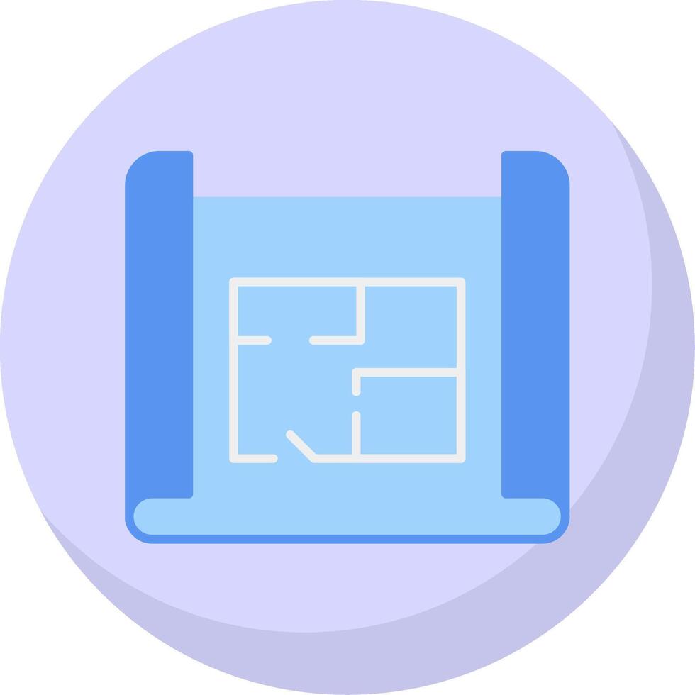 Blue Print Flat Bubble Icon vector