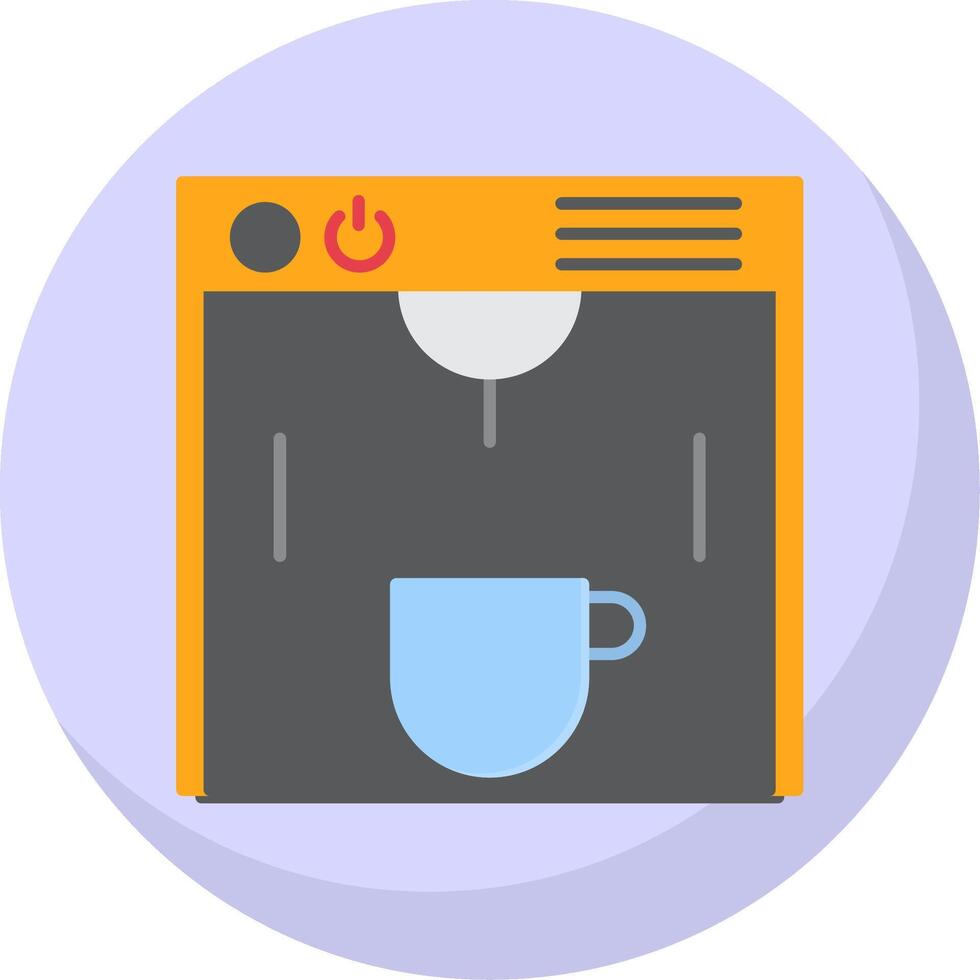 Coffe Maker Flat Bubble Icon vector