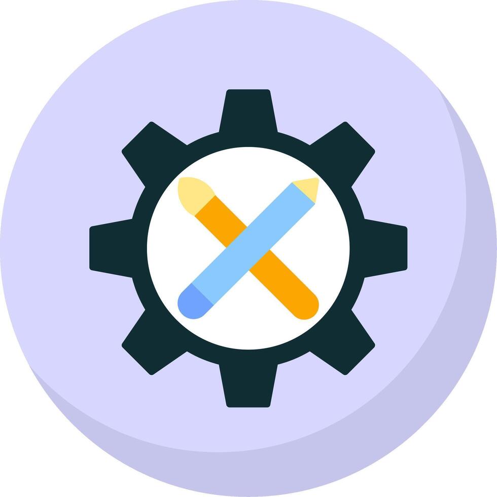 Gear Flat Bubble Icon vector