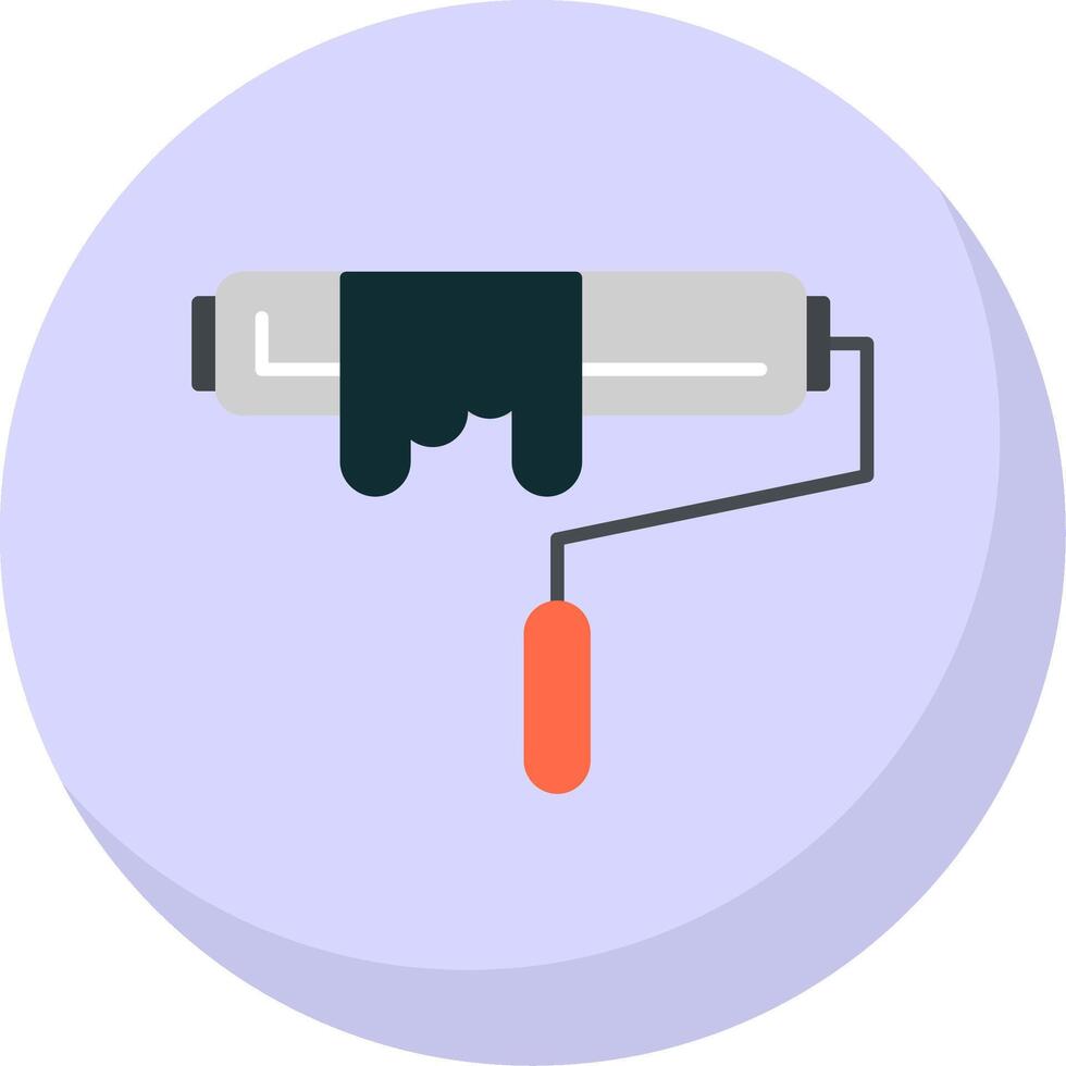 Paint Roller Flat Bubble Icon vector