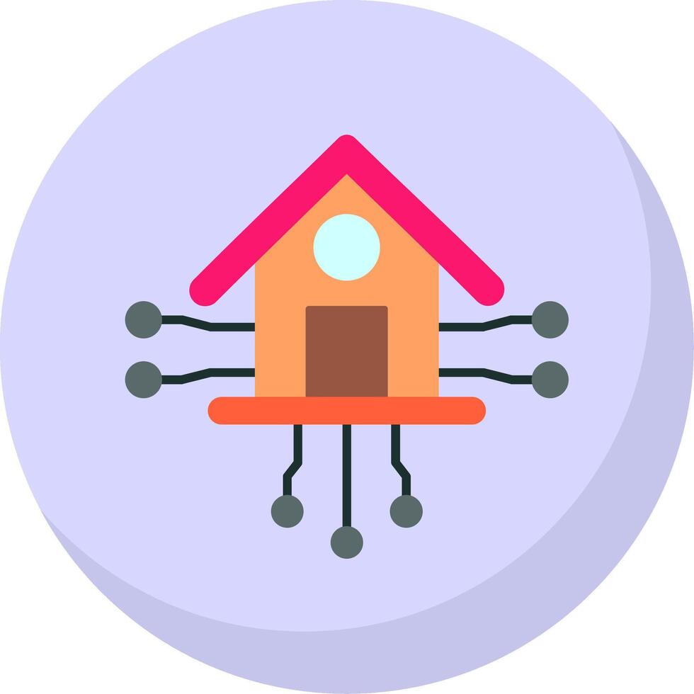 Smart Home Flat Bubble Icon vector