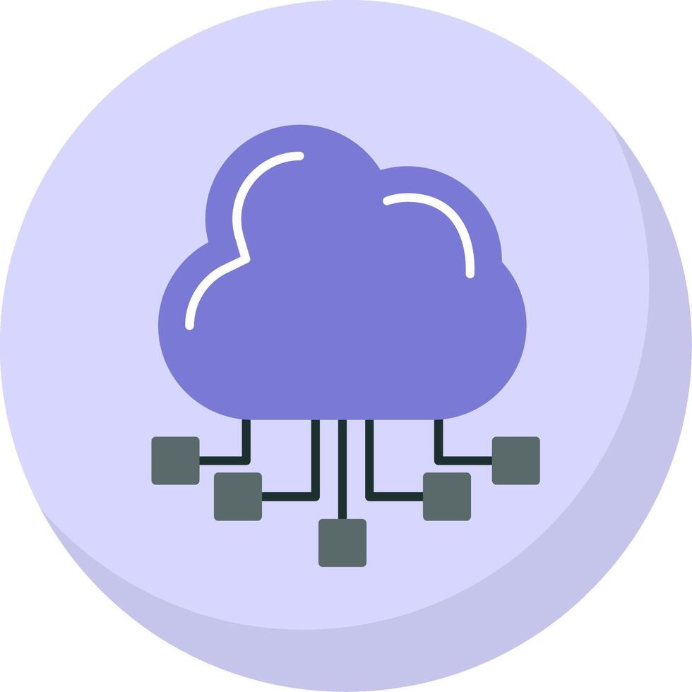 Cloud Server Flat Bubble Icon vector