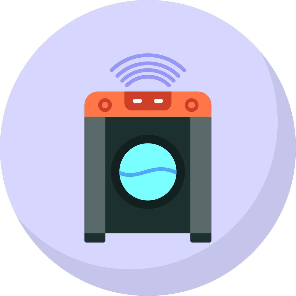 Smart Washing Machine Flat Bubble Icon vector