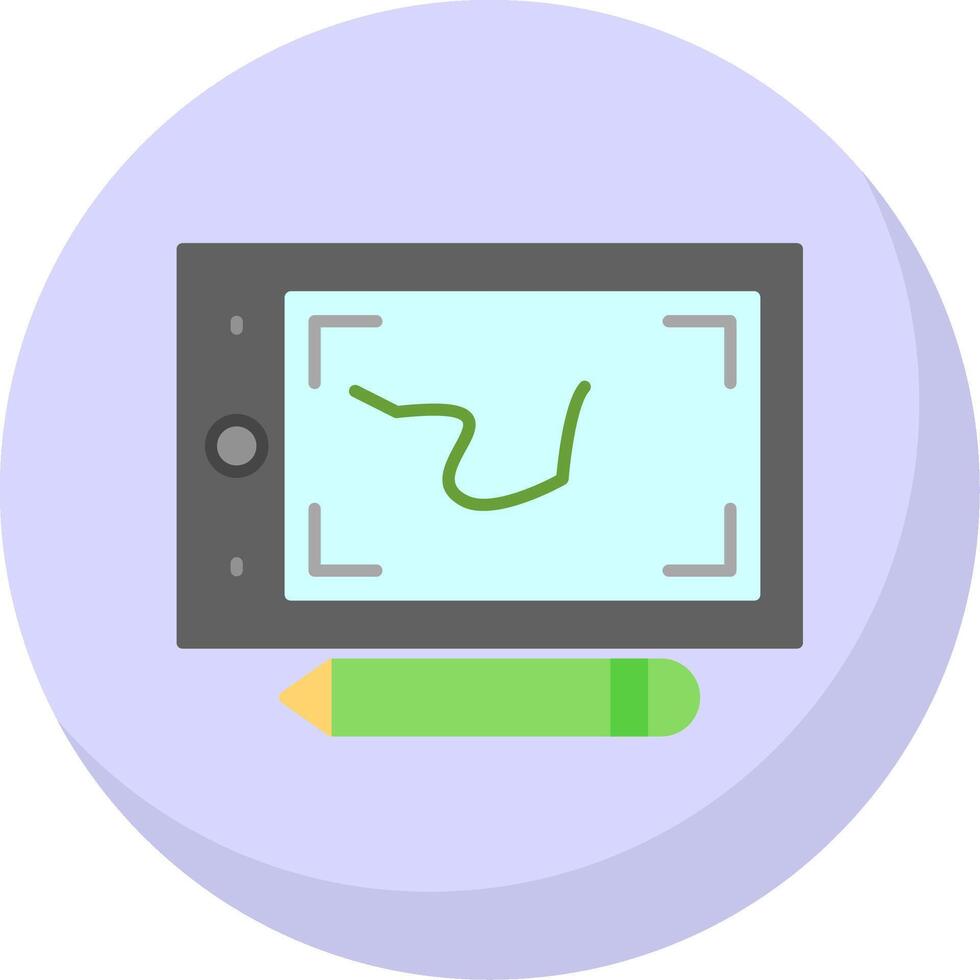 Pen Tablet Flat Bubble Icon vector