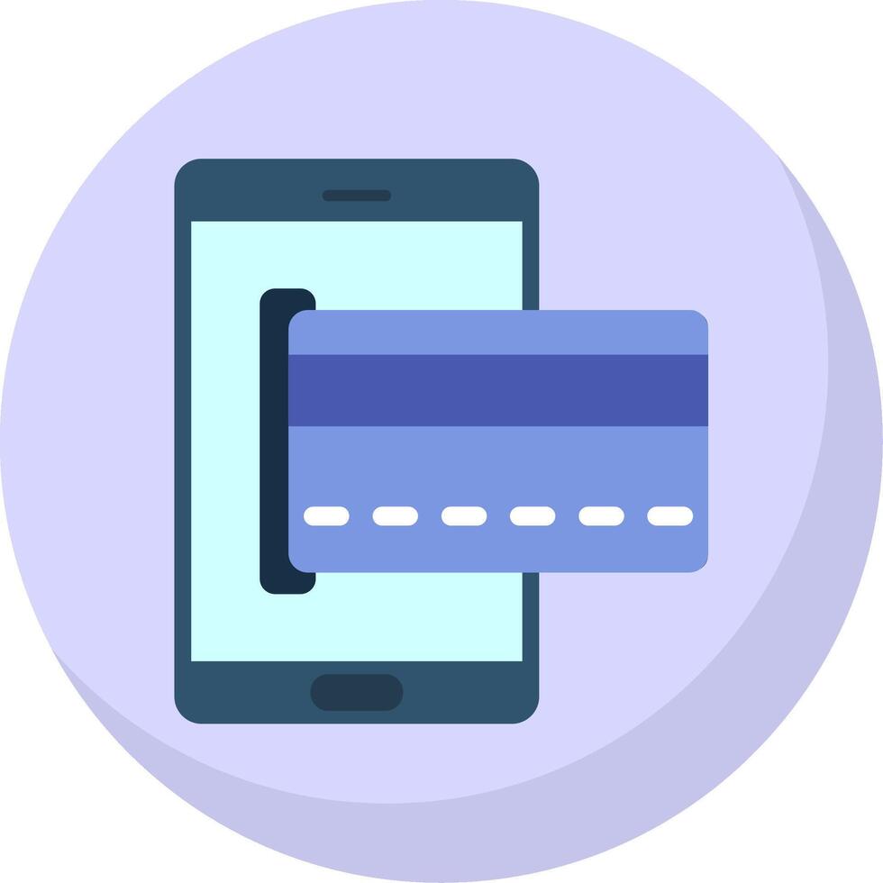 Online Payment Flat Bubble Icon vector