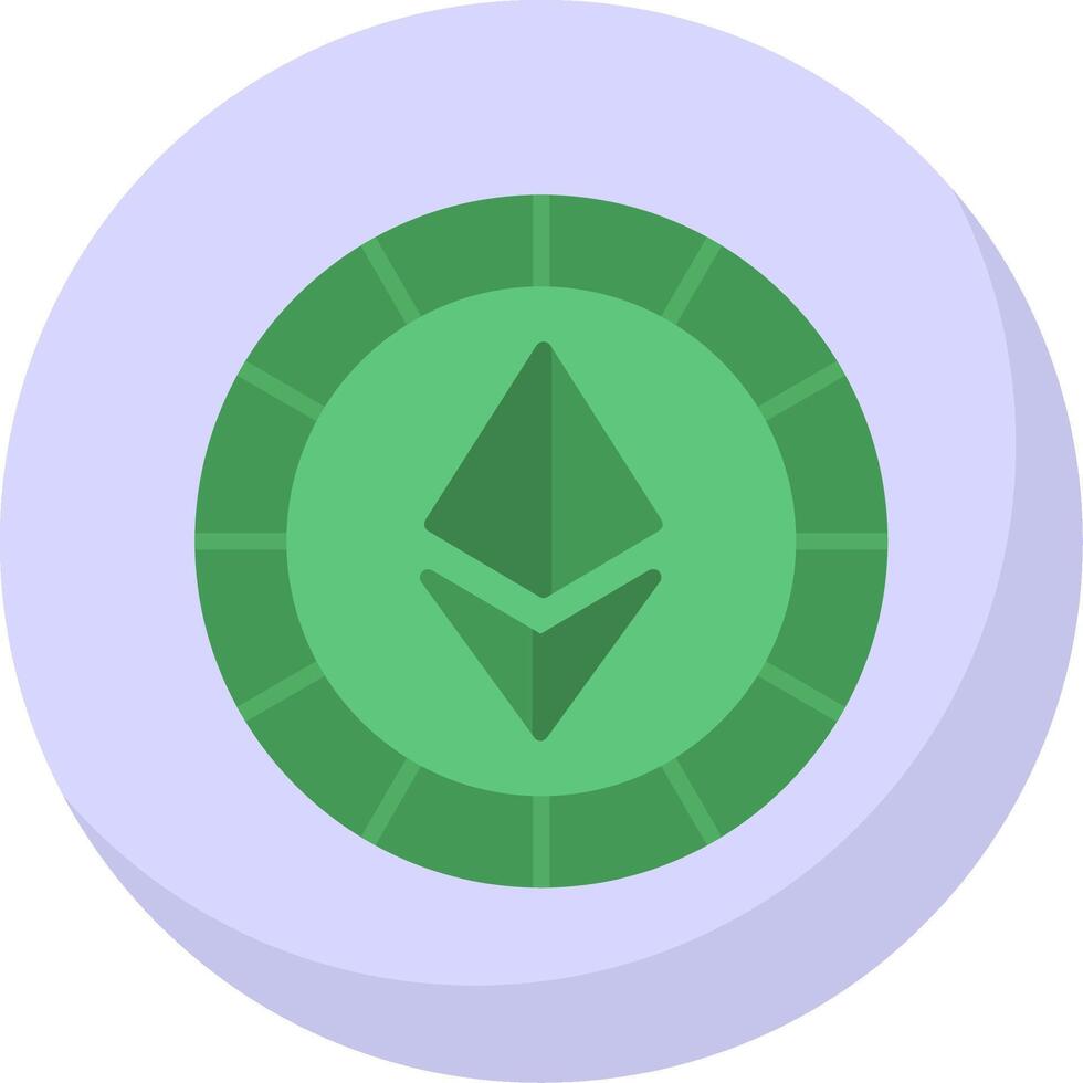 Ethereum Coins Flat Bubble Icon vector