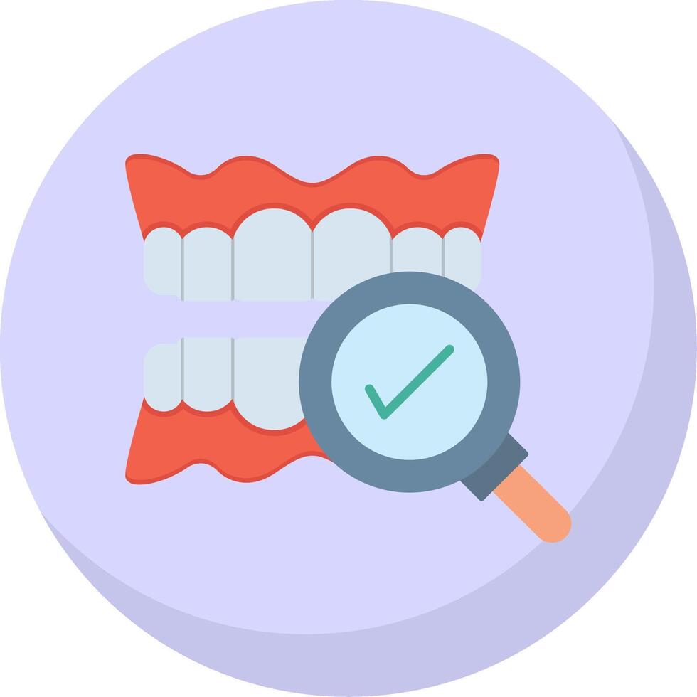 Dental Checkup Flat Bubble Icon vector
