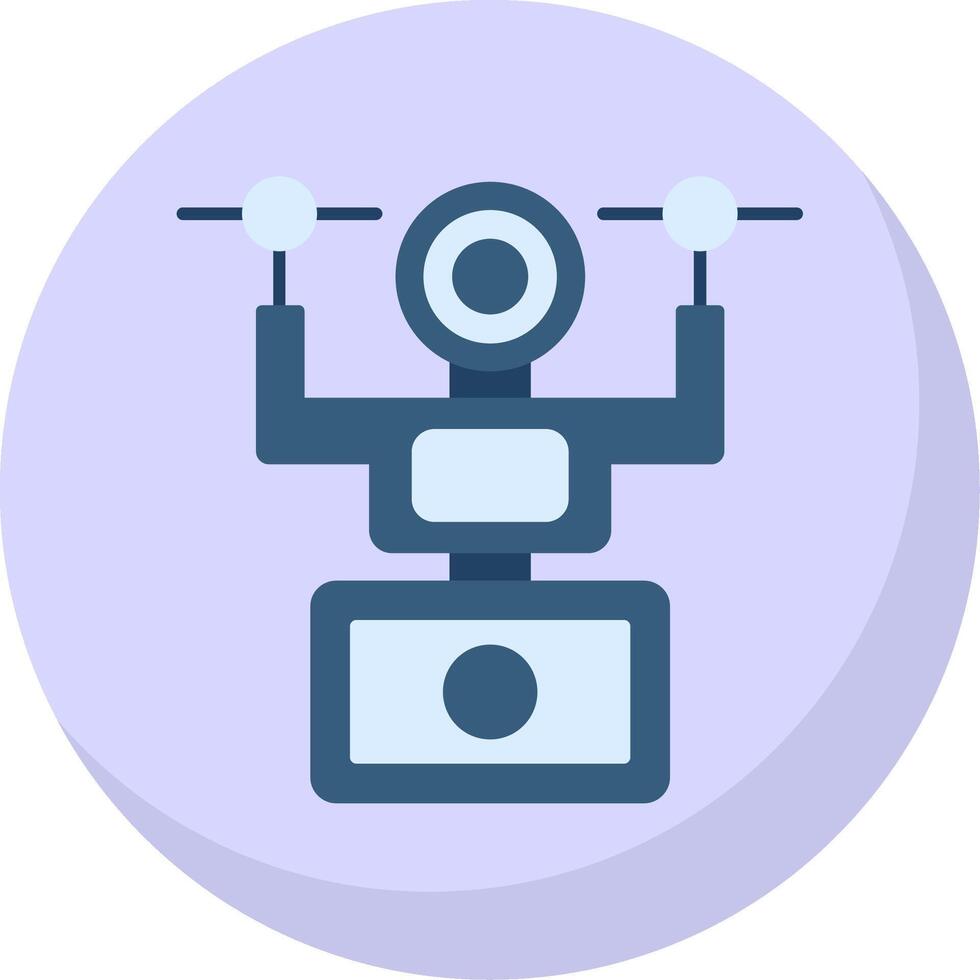 Camera Drone Flat Bubble Icon vector