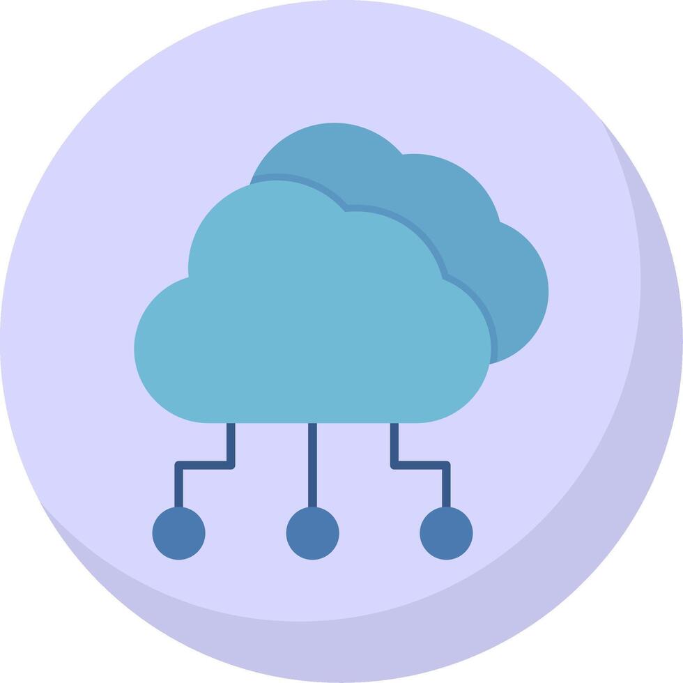 Cloud Computing Flat Bubble Icon vector