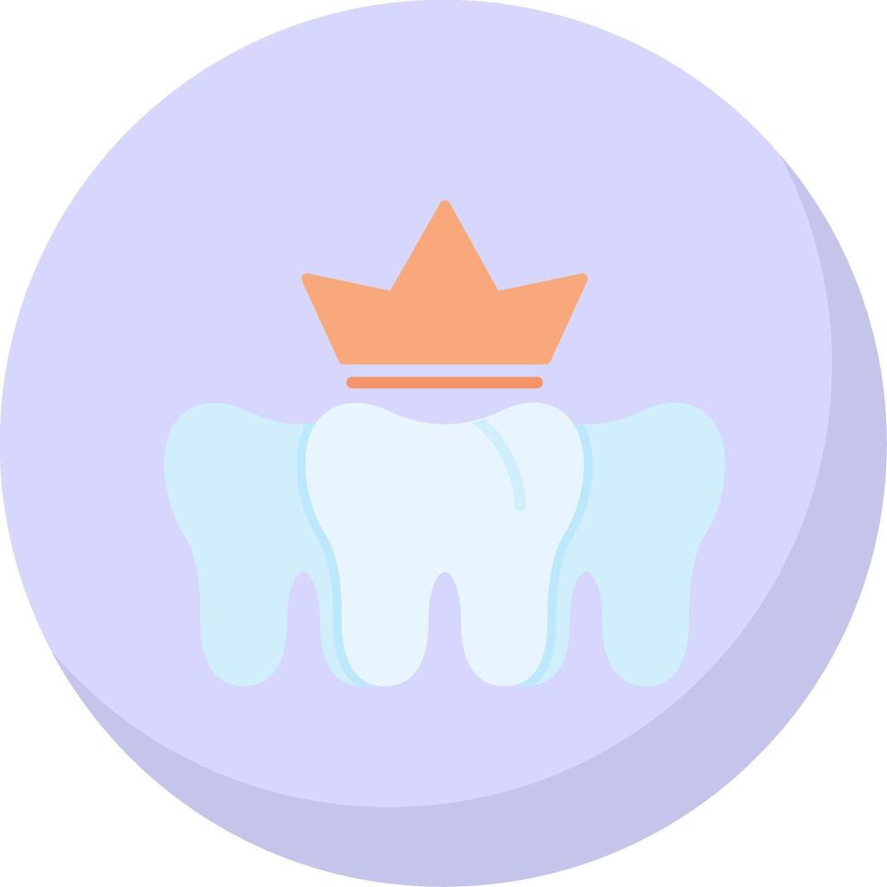 dental corona plano burbuja icono vector