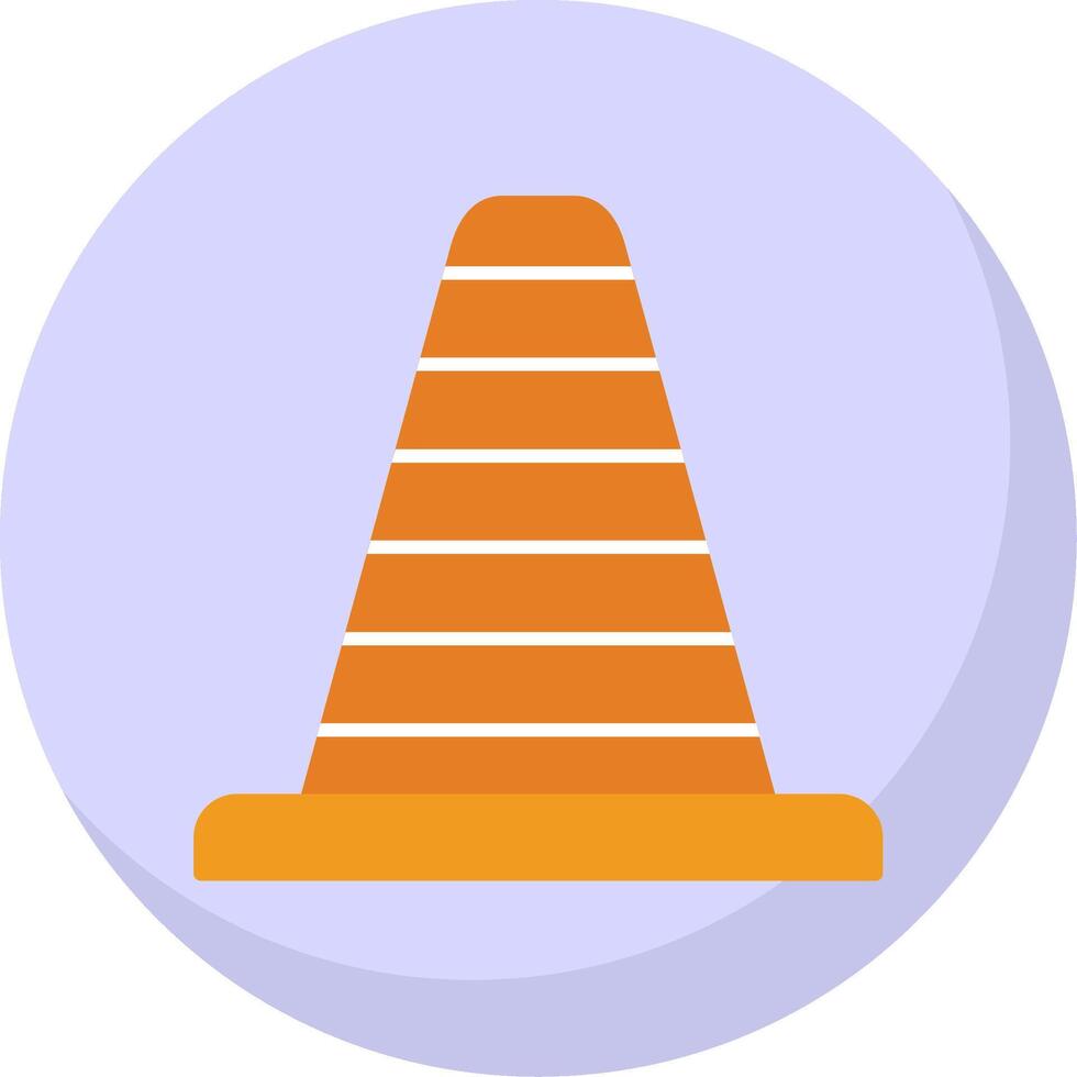 Traffic Cone Flat Bubble Icon vector