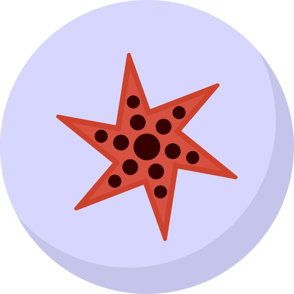 estrella de mar plano burbuja icono vector