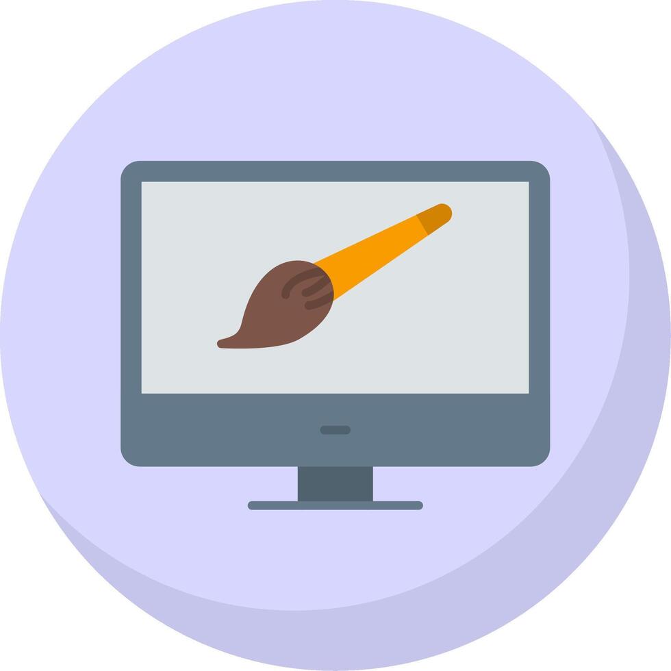 Brush Flat Bubble Icon vector