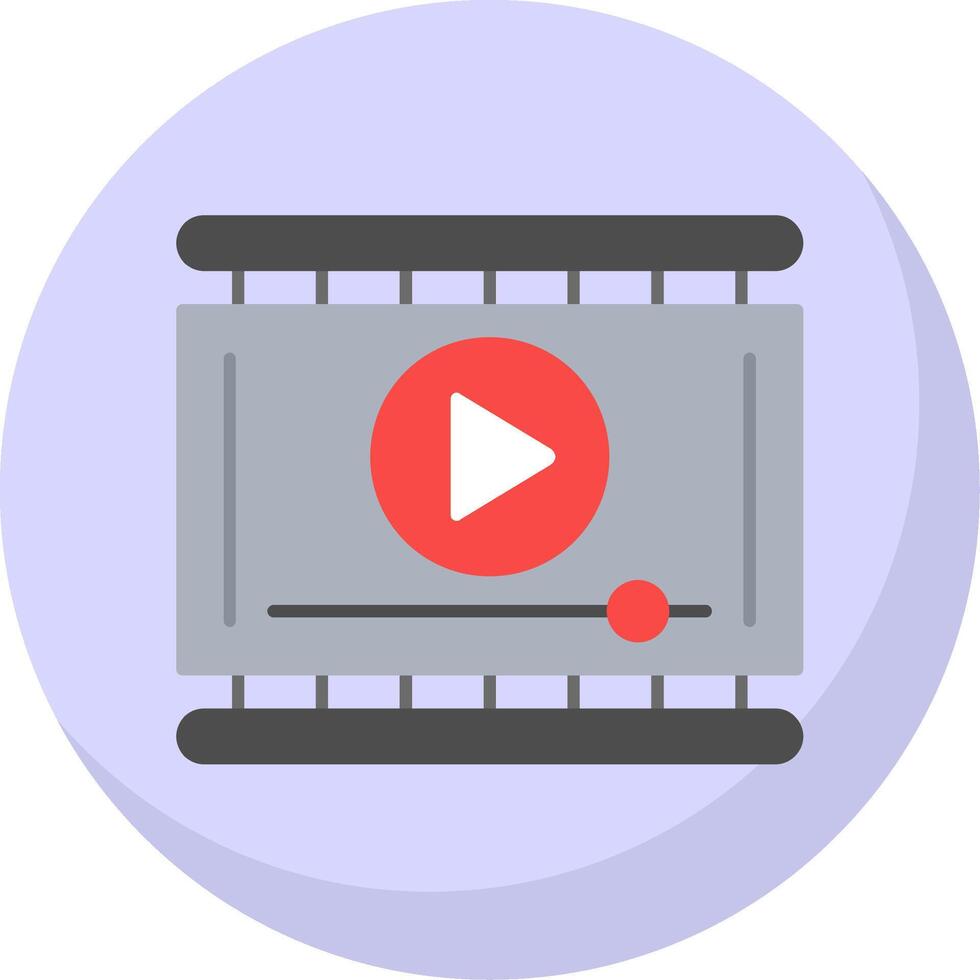 Video Player Flat Bubble Icon vector