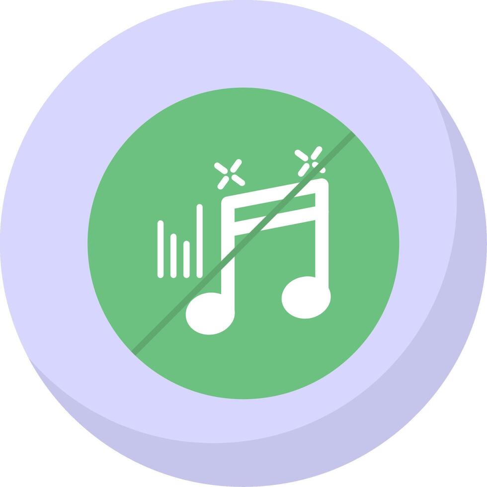 No Music Flat Bubble Icon vector