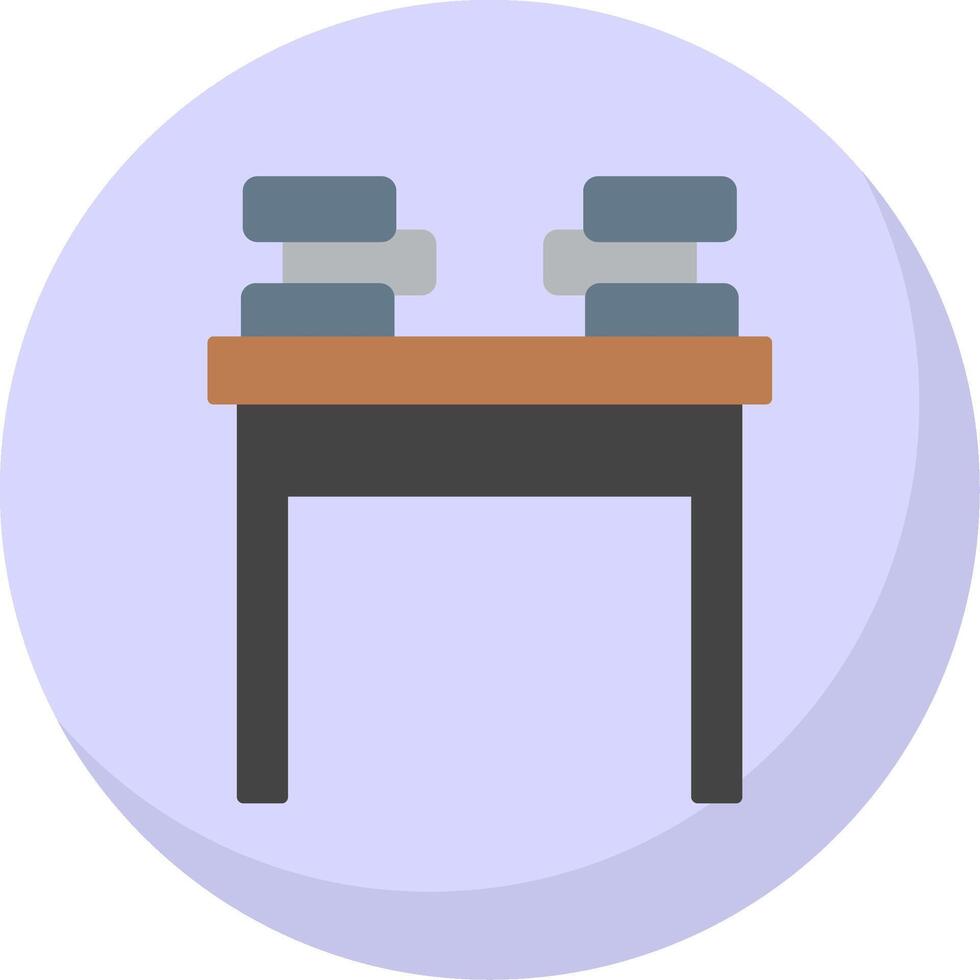 School Desk Flat Bubble Icon vector