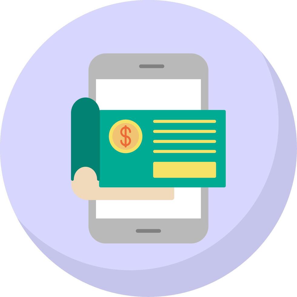 Bank Check Flat Bubble Icon vector