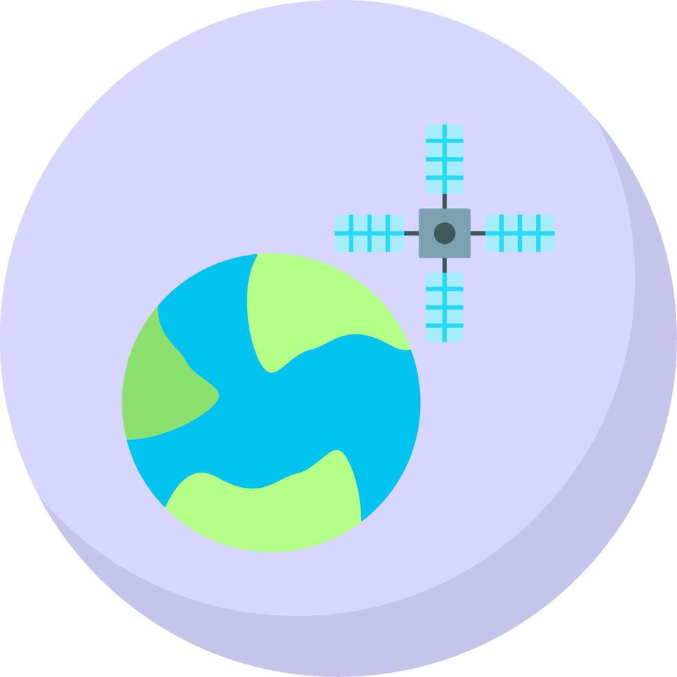 Satellite Flat Bubble Icon vector